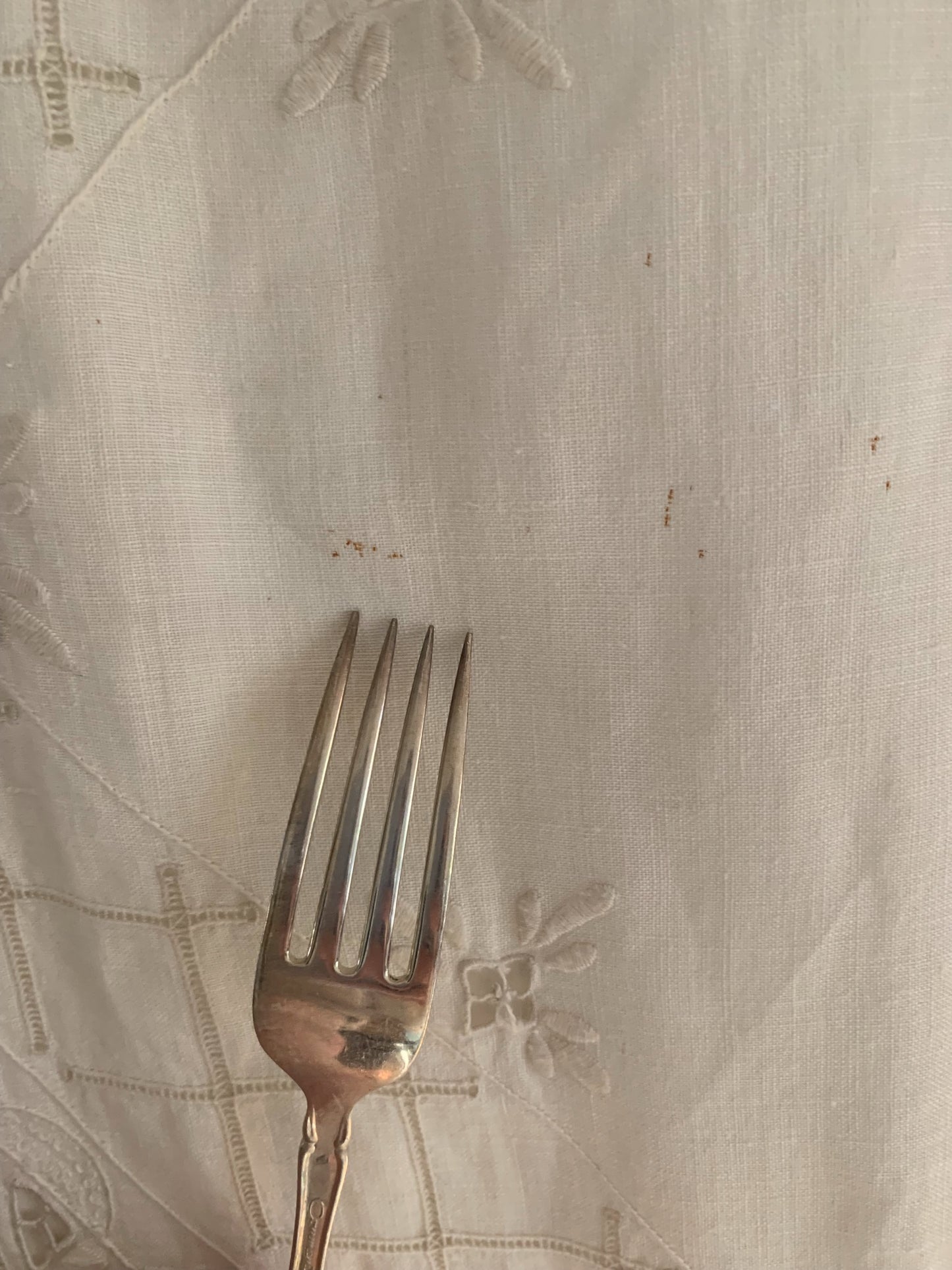 Vintage Italian Linen Set with Punto Embroidery