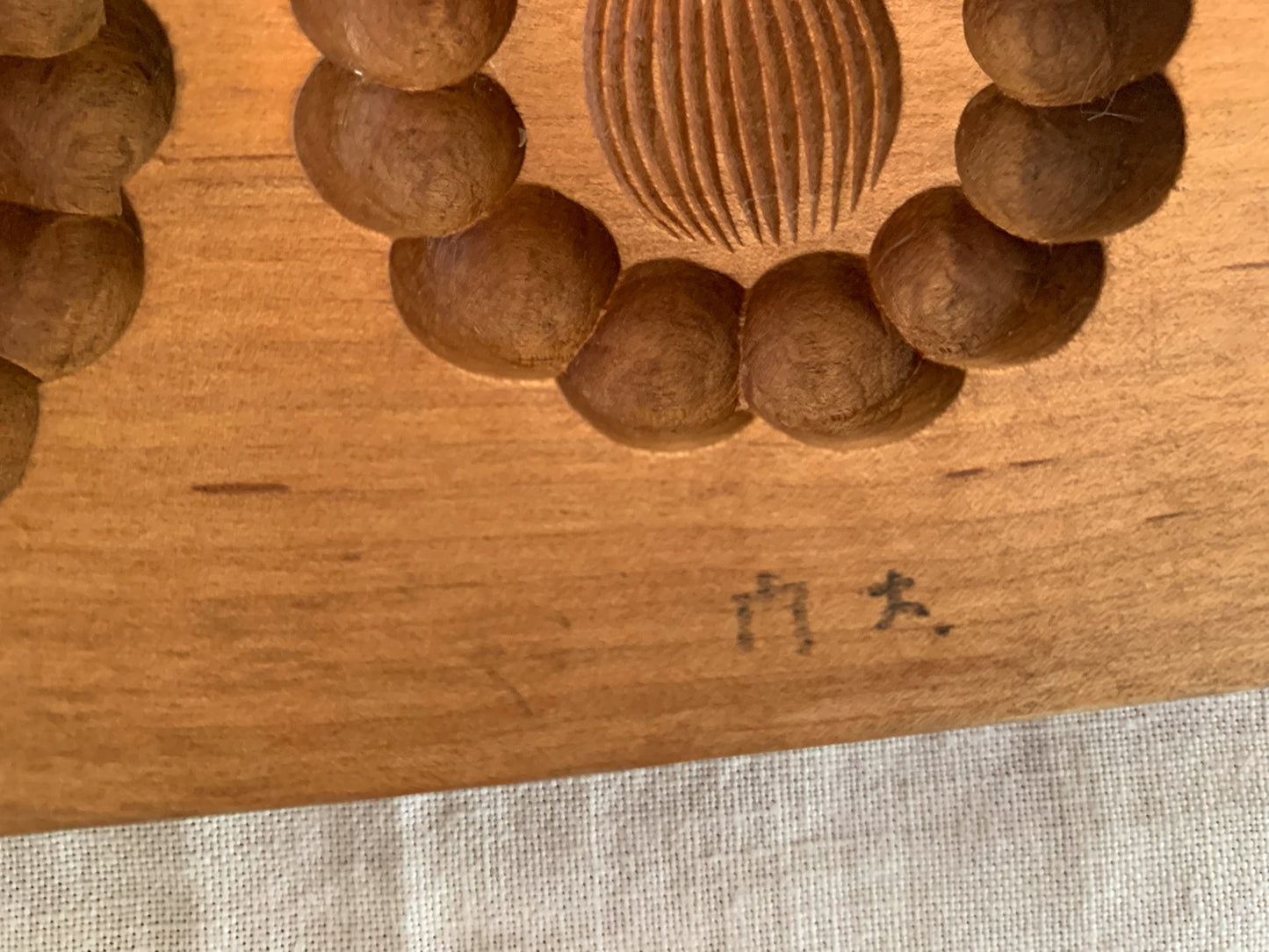 Vintage Japanese Cake Mold Set, Hand Carved and Signed