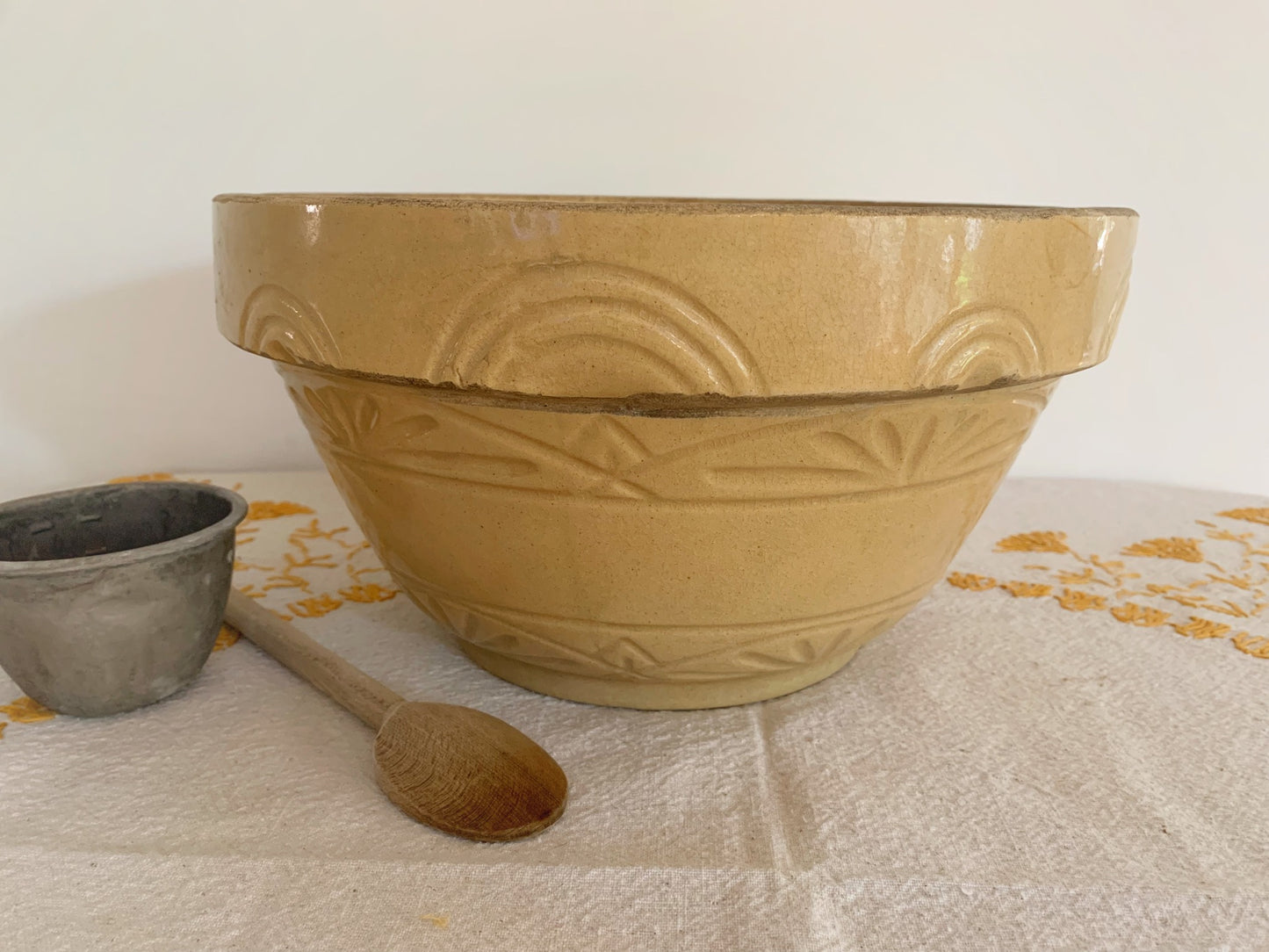 Huge 12 Inch Yellowware Bowl by Robinson Ransbottom