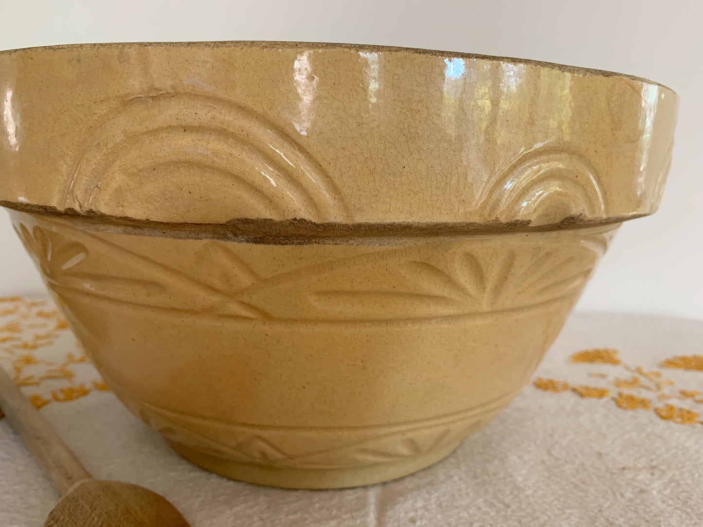 Huge 12 Inch Yellowware Bowl by Robinson Ransbottom