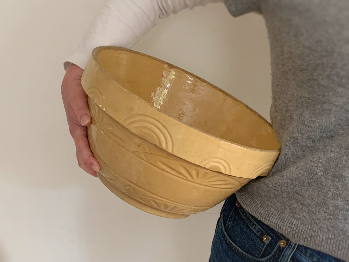 Huge 12 Inch Yellowware Bowl by Robinson Ransbottom