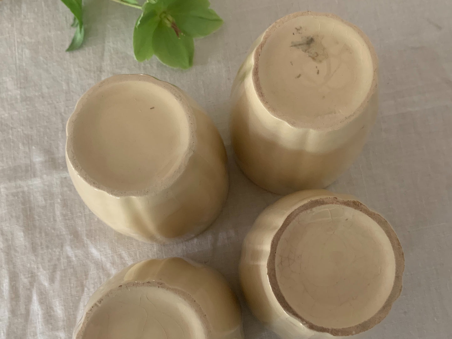 Mid Century Pottery Tumblers, Set of 4