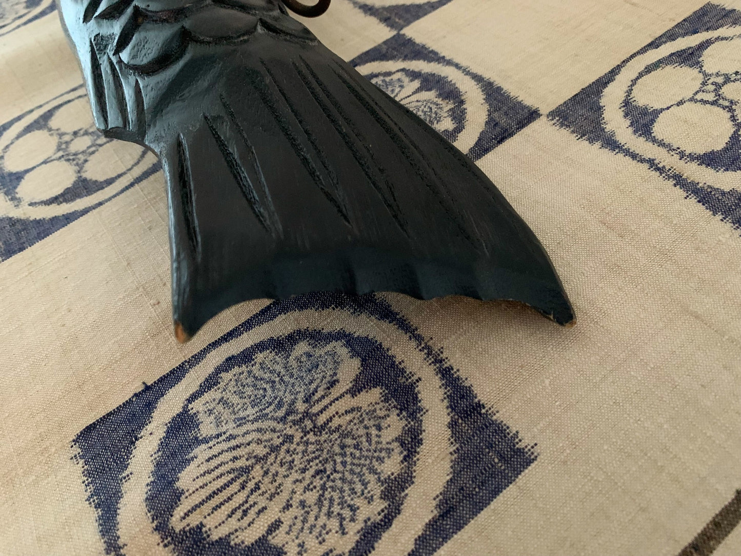 Antique Japanese Wooden Koi Fish, Jizai Kagi Hearth Hook