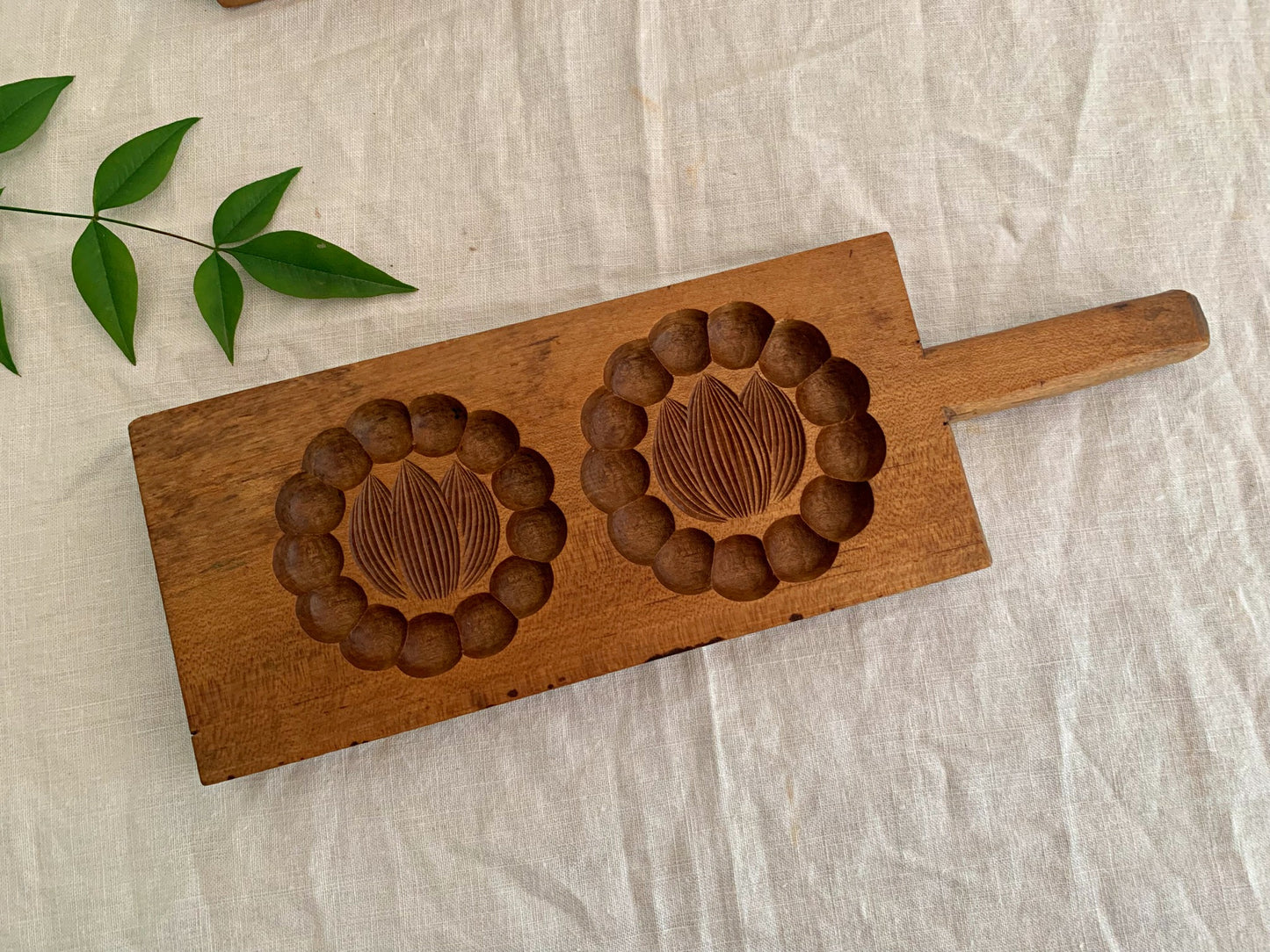 Vintage Japanese Cake Mold Set, Hand Carved and Signed