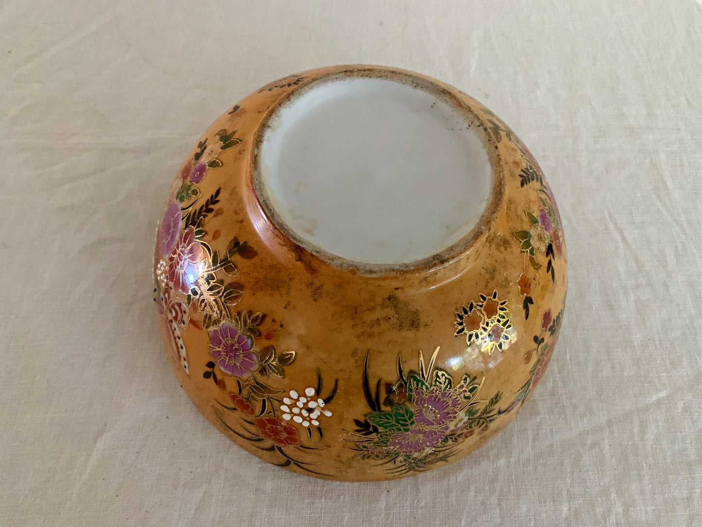 Large, Vintage Satsuma Thousand Flowers Bowl