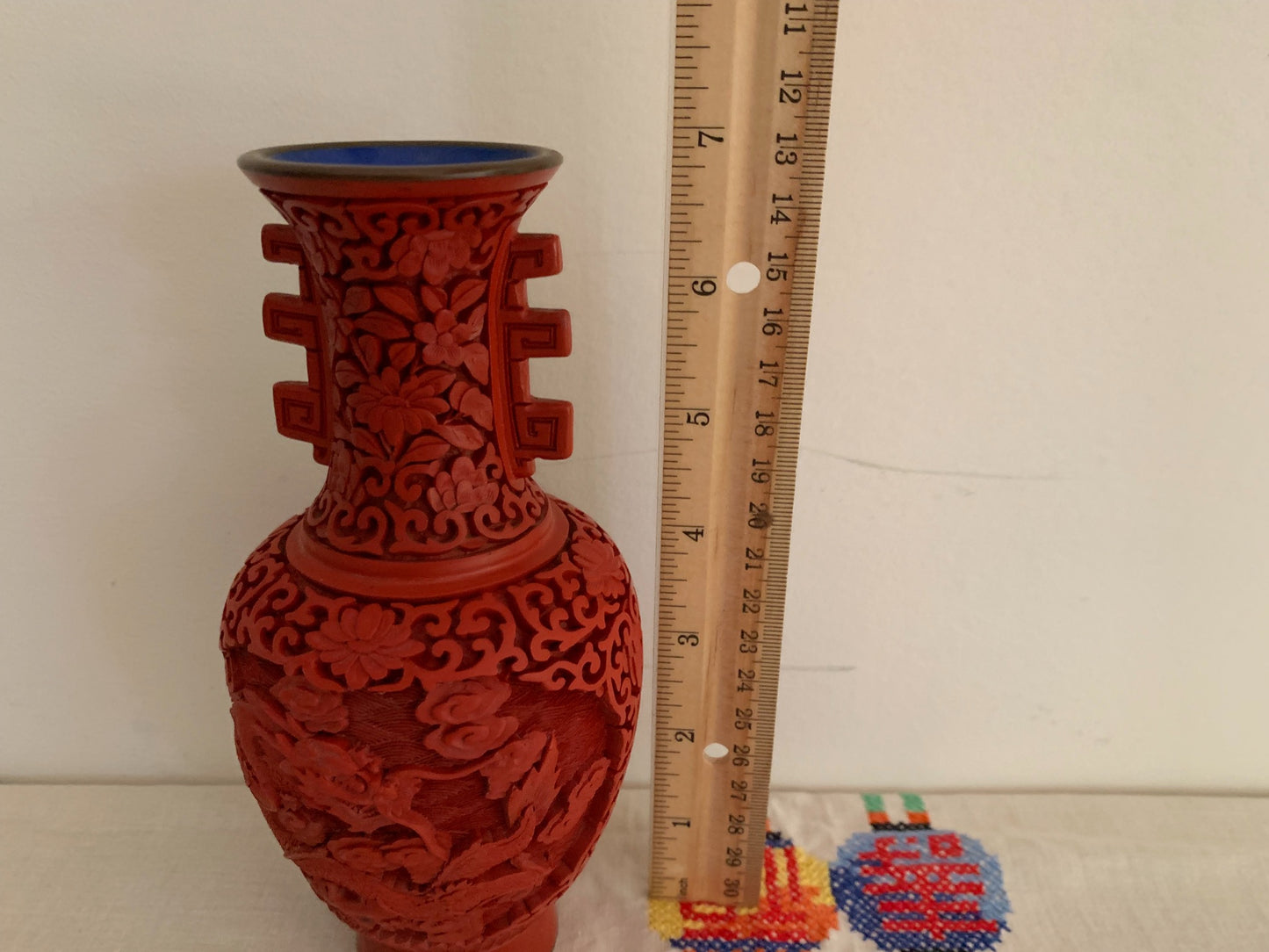 Cinnabar Dragon Vase, 7 inch