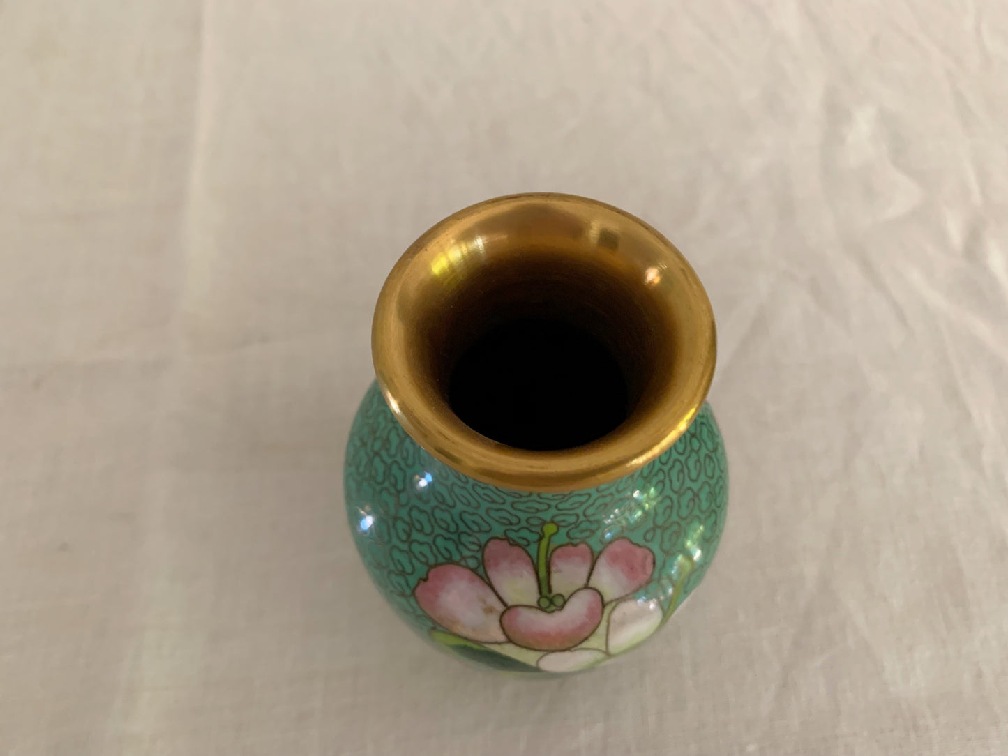 Vintage Light Green Cloisonne Vase