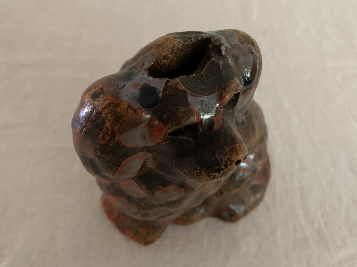 Pottery Dog Art Sculpture, Spaniel Doorstop