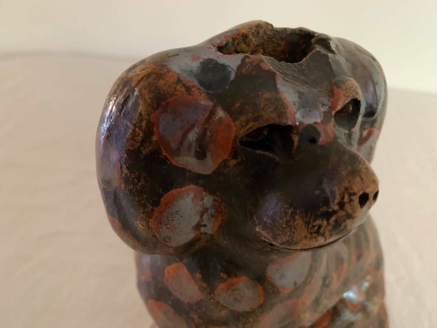 Pottery Dog Art Sculpture, Spaniel Doorstop