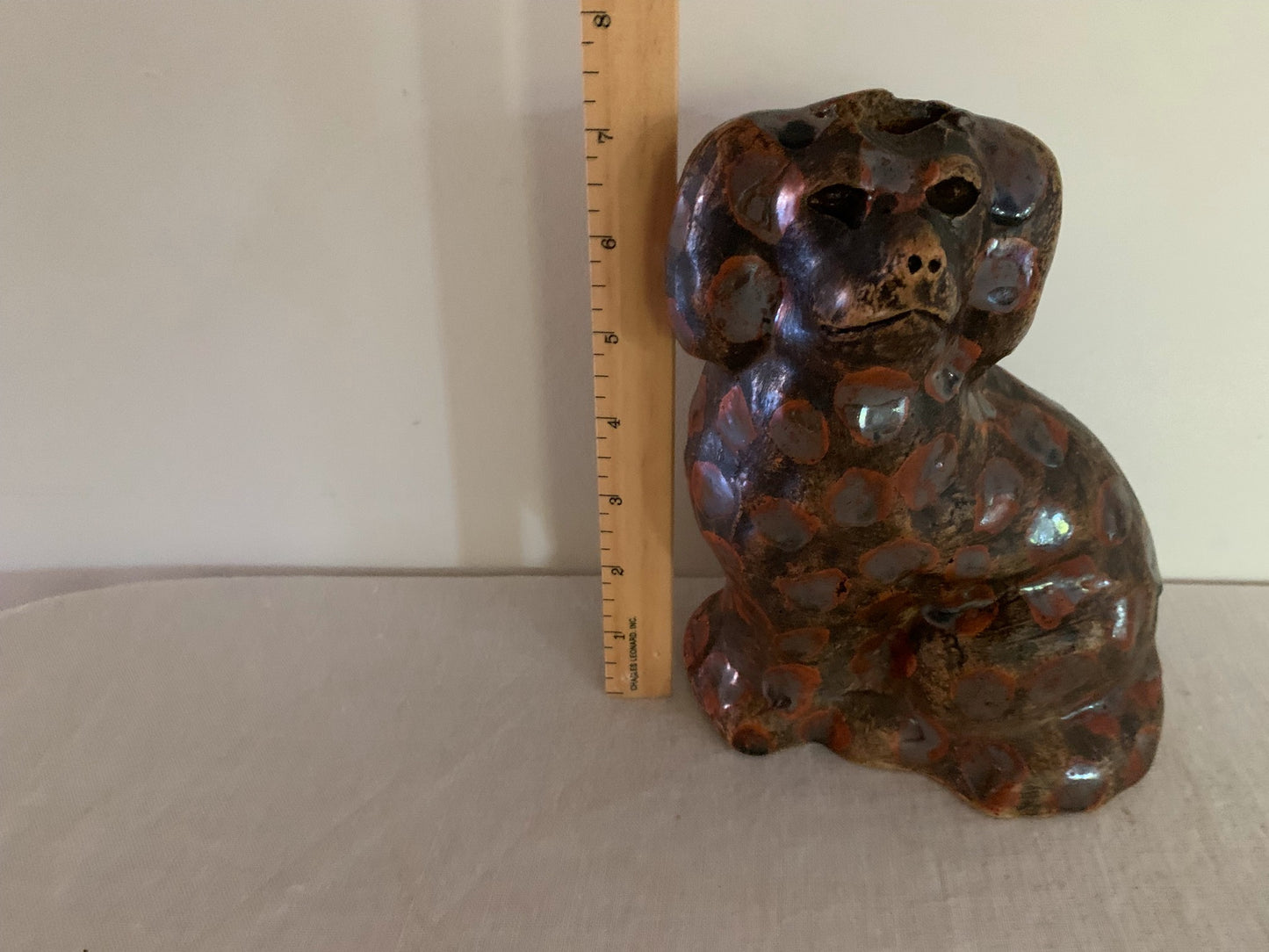 Pottery Dog Art Sculpture, Spaniel Doorstop