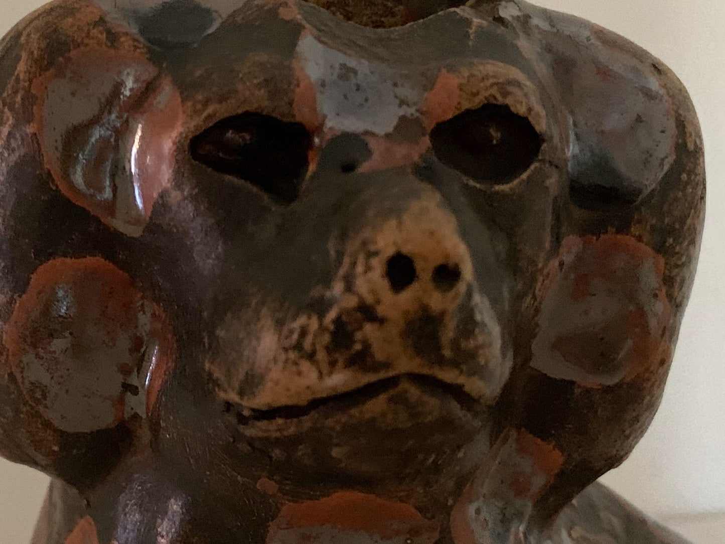 Pottery Dog Art Sculpture, Spaniel Doorstop