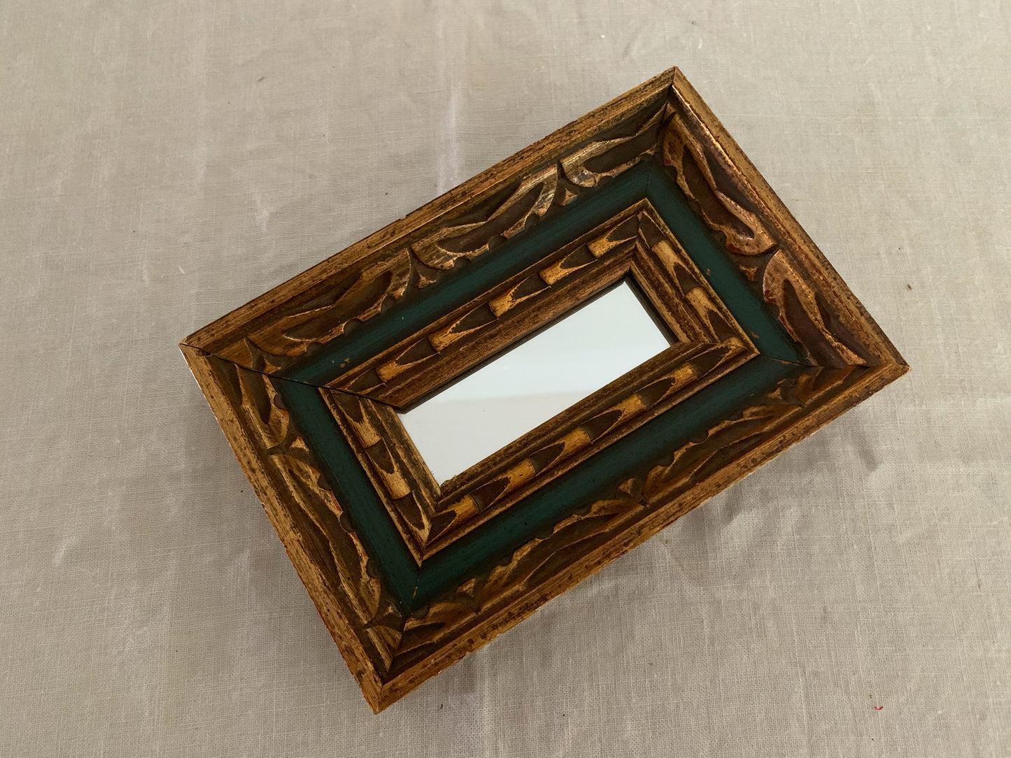 Tiny Vintage Mirror with Ornate Frame