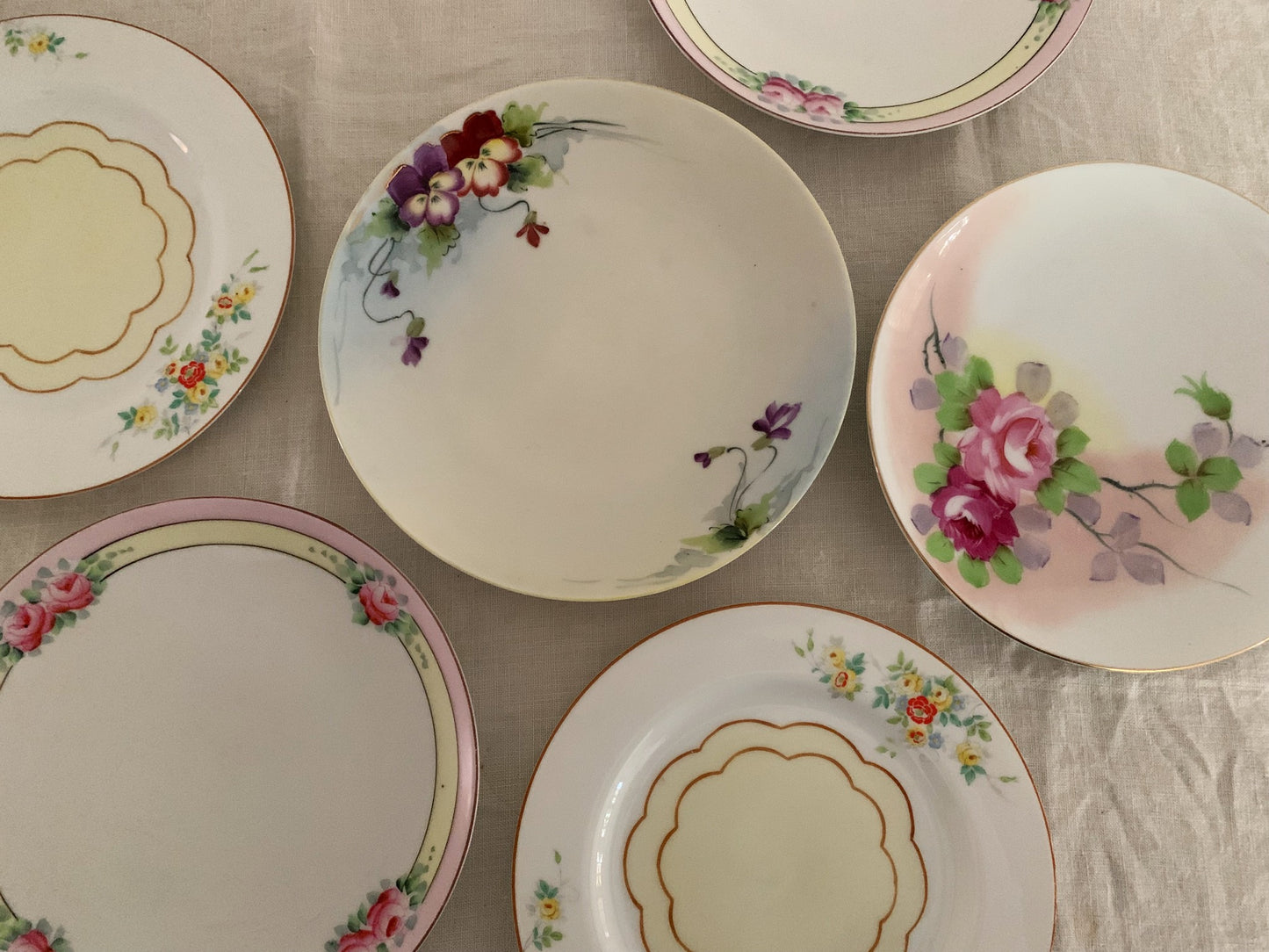 Set of Mismatched, Antique Japanese Plates