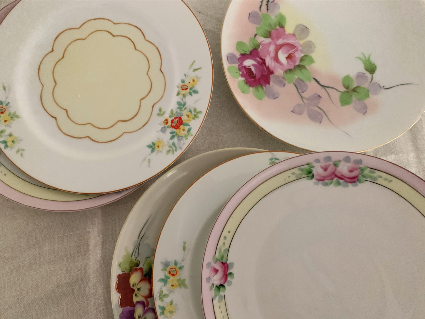 Set of Mismatched, Antique Japanese Plates