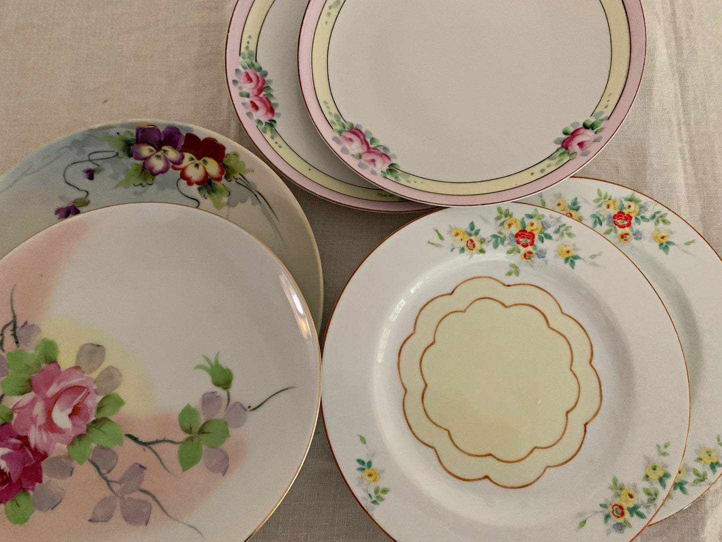 Set of Mismatched, Antique Japanese Plates