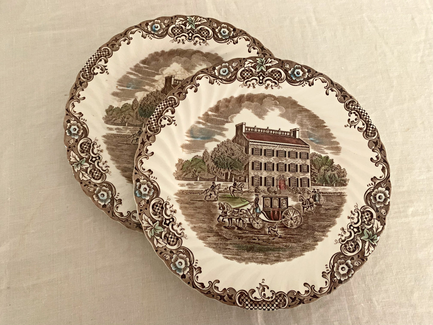 Johnson Brothers Heritage Hall Brown Dinner Plates