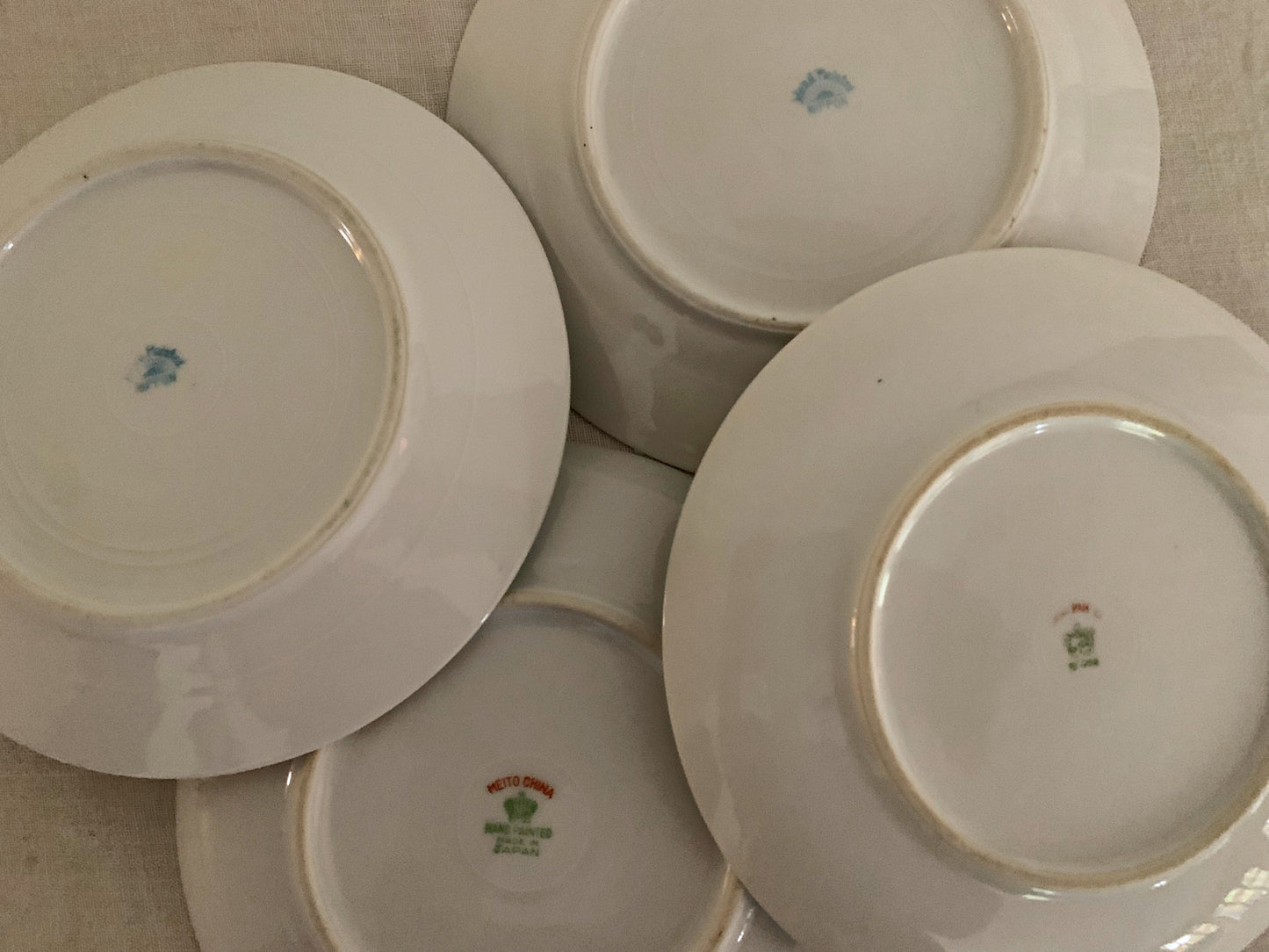 Set of Mismatched, Antique Japanese Plates
