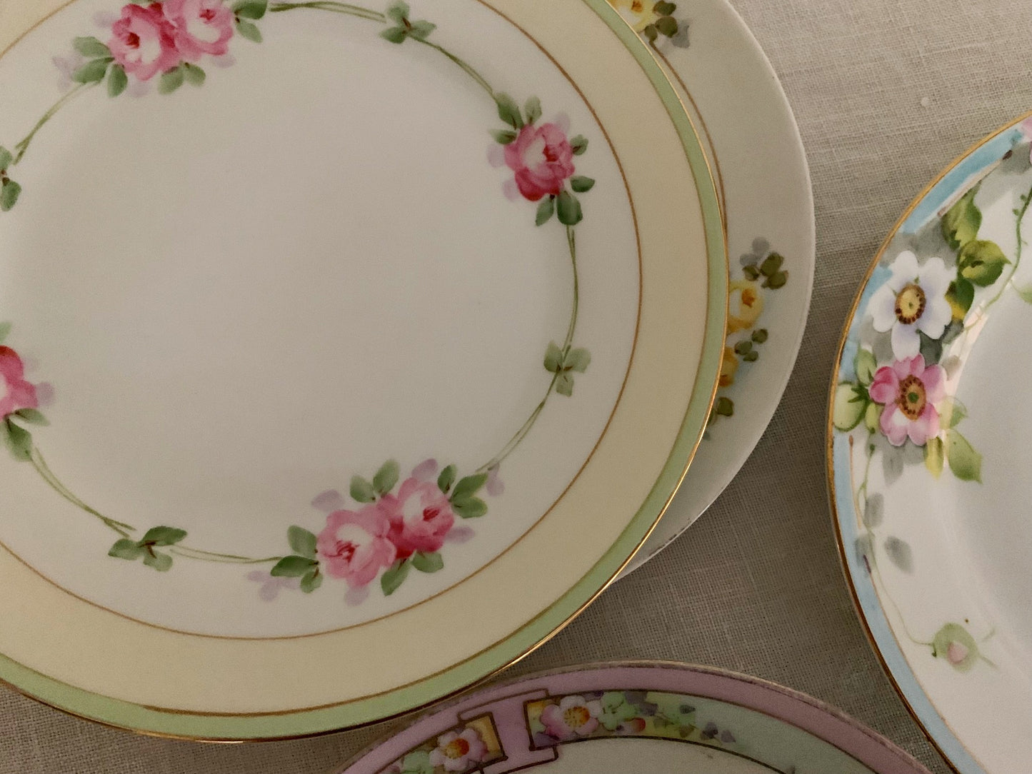 Set of Mismatched, Antique Japanese Plates