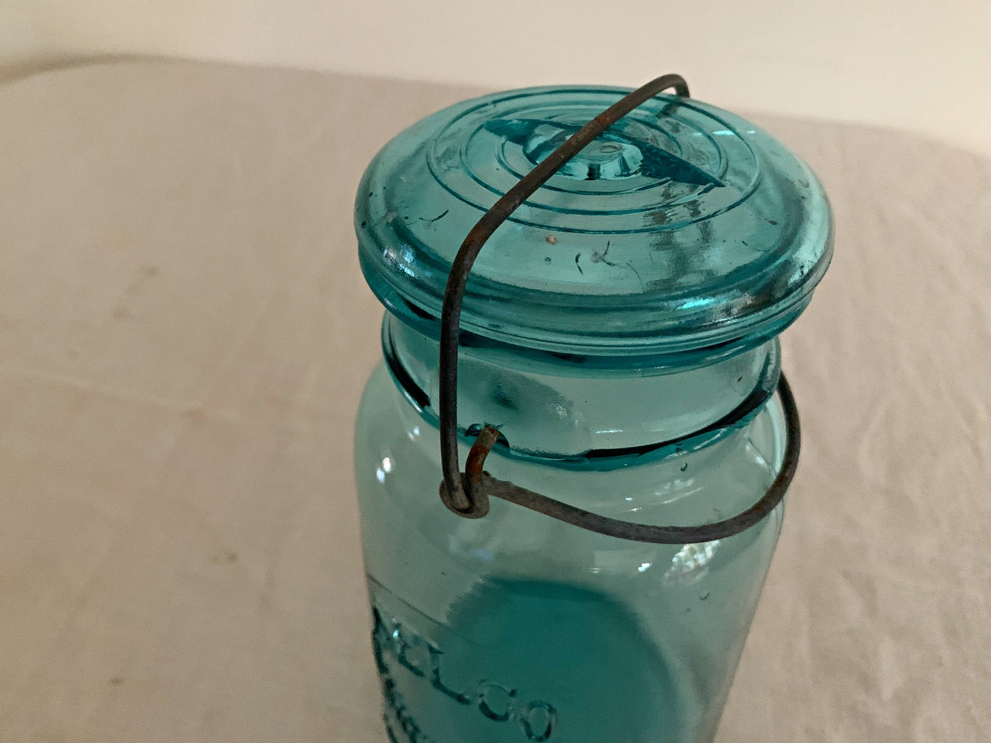 Selco Surety Seal Mason Jar, Quart, Blue, Marked 10