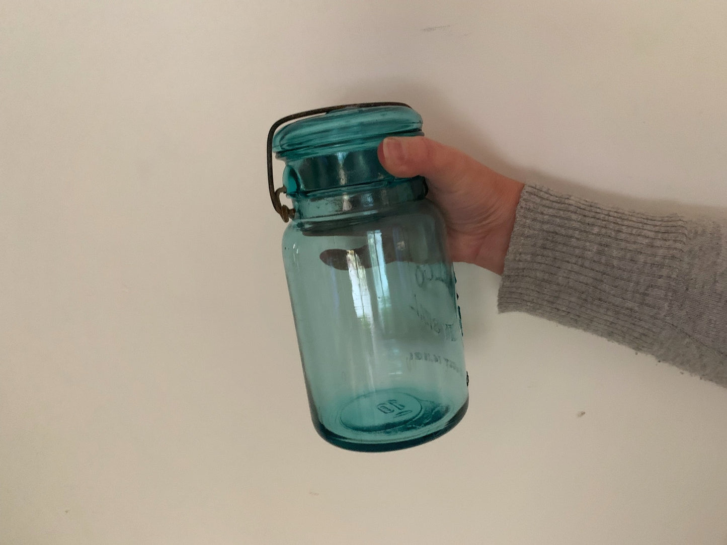 Selco Surety Seal Mason Jar, Quart, Blue, Marked 10