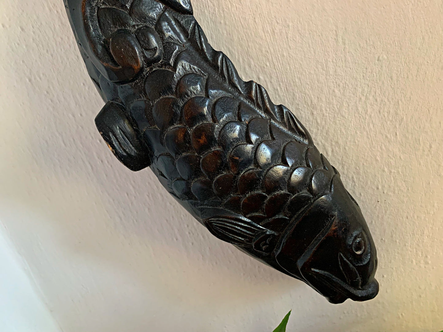 Antique Japanese Wooden Koi Fish, Jizai Kagi Hearth Hook
