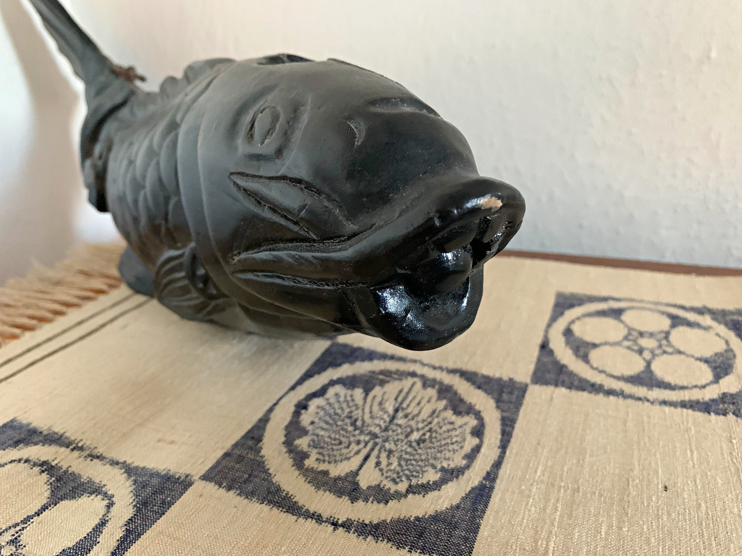 Antique Japanese Wooden Koi Fish, Jizai Kagi Hearth Hook