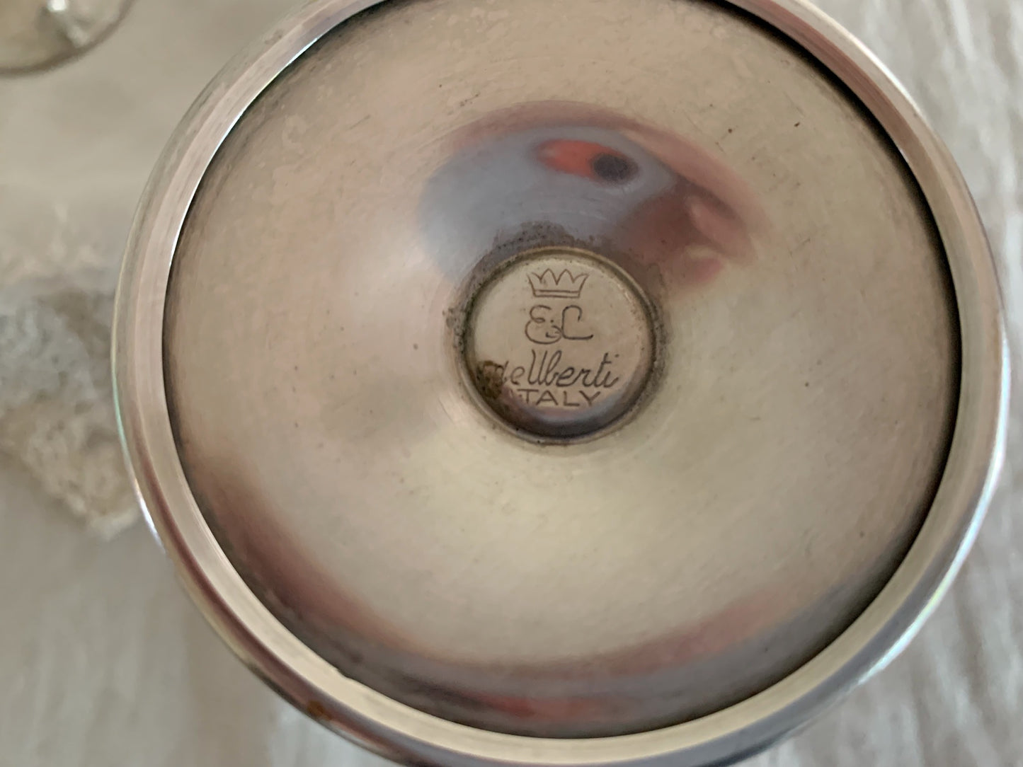 Vintage Silver Goblets Pair by De Uberti Silver Italy