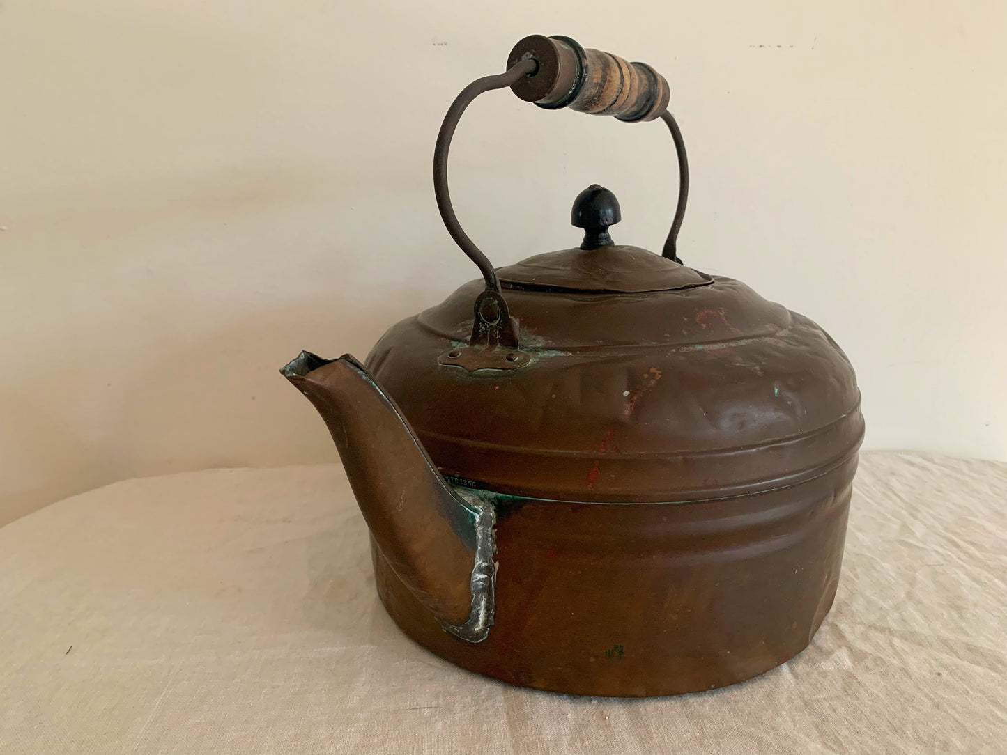 Huge Antique Copper Kettle