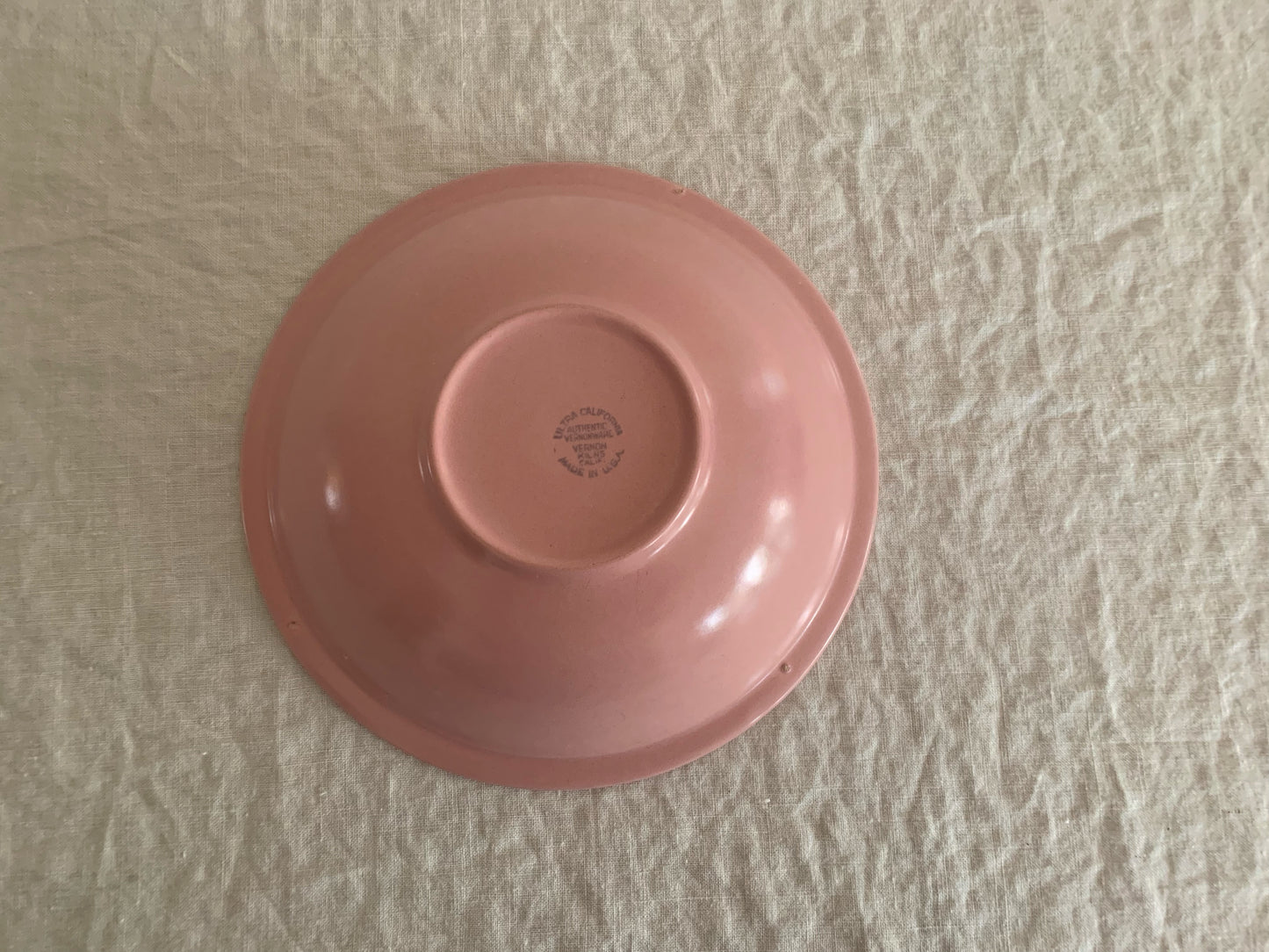 Pink Mid Century Serving Bowl, Vernon Kilns Ultra California