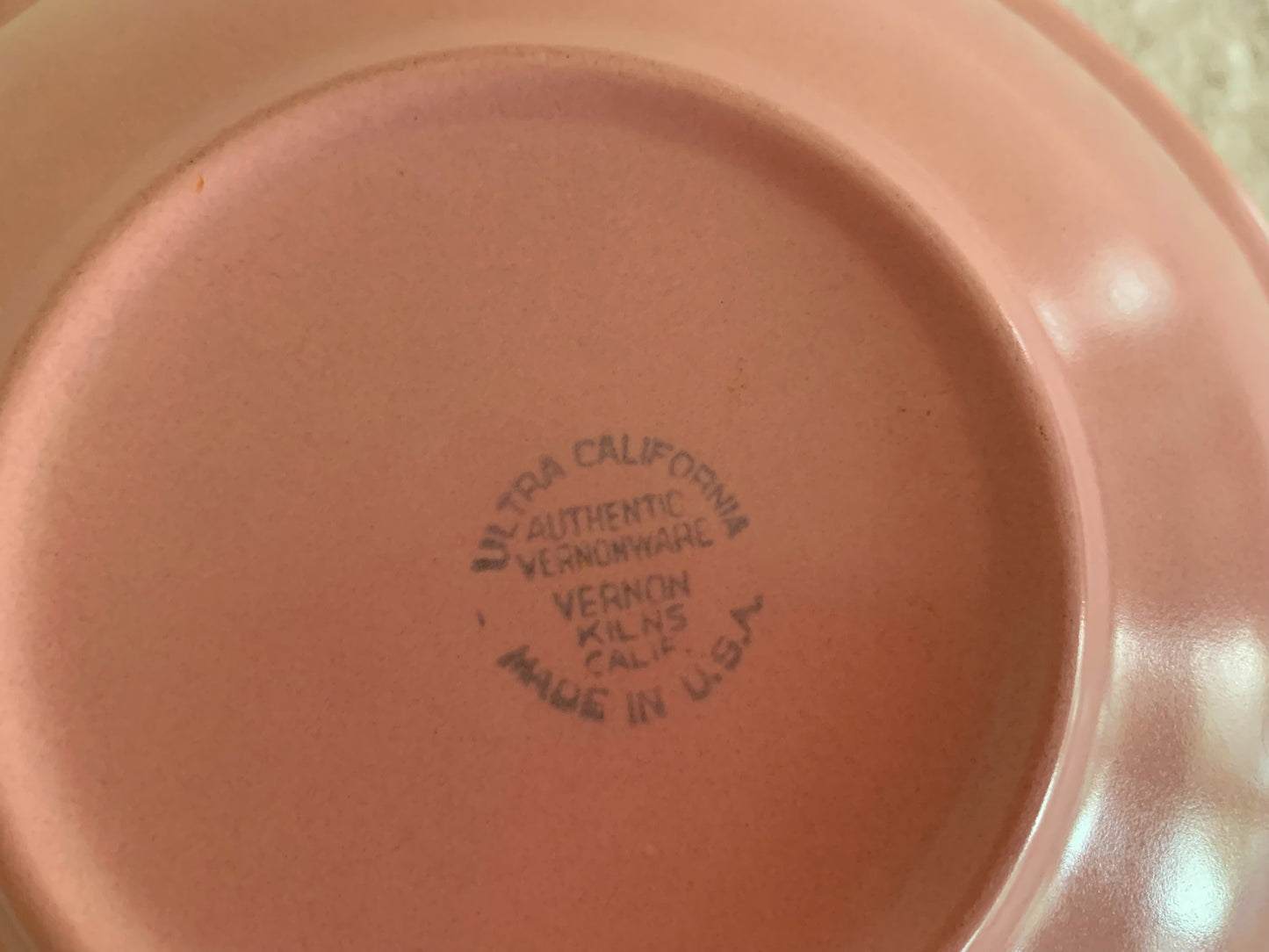 Pink Mid Century Serving Bowl, Vernon Kilns Ultra California